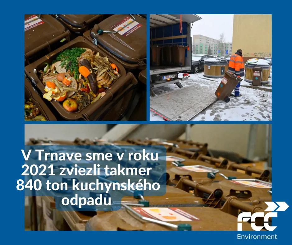 Za rok 2021 sme v Trnave zviezli takmer 840 ton kuchynského odpadu 